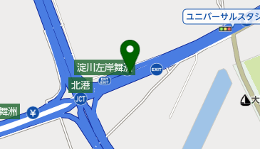 阪神2号淀川左岸線 北港JCT 下りの地図画像