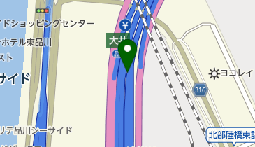 首都湾岸線 大井JCT 下りの地図画像