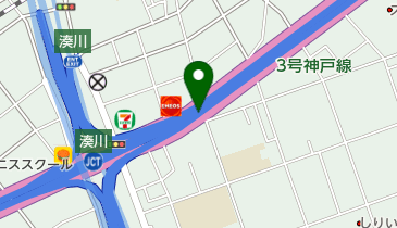 阪神3号神戸線 湊川JCT 下りの地図画像