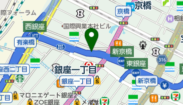 東京高速道路 京橋JCT 上りの地図画像
