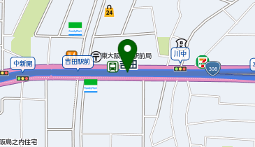 吉田(大阪府)の地図画像