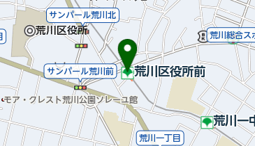 荒川区役所前の地図画像