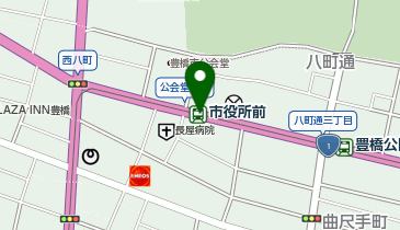 市役所前(豊橋鉄道線)の地図画像