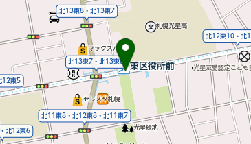 東区役所前の地図画像
