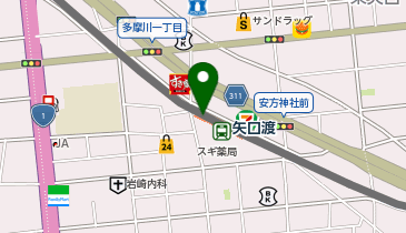 矢口渡の地図画像