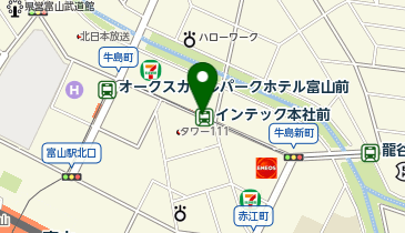 インテック本社前の地図画像