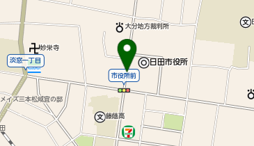 日田市役所前の地図画像
