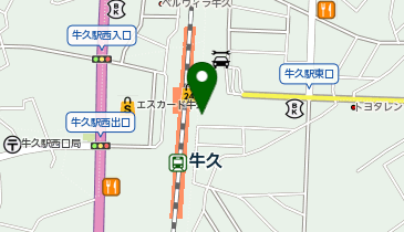 駅うどん 牛久店の地図画像