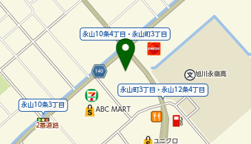 理容プラージュ 旭川永山店の地図画像