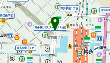餃子屋 弐ノ弐 博多駅地下街店の地図画像