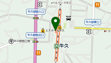 ハースブラウン 牛久店の地図画像