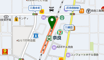 定期観光バスJR奈良案内所の地図画像