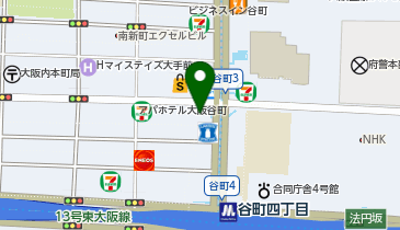 バーガーキング 谷町四丁目駅前の地図画像