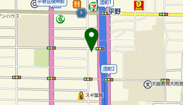 伝説のすた丼屋 平野店の地図画像