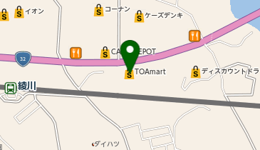 TOA mart(トーアマート) 綾川店の地図画像