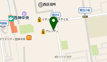 ホンダカーズ明舞 プレンティ西神中央店の地図画像