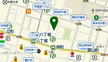 鰻の成瀬 広島八丁堀店の地図画像