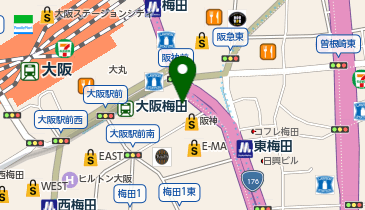MOTHER HOUSE(マザー ハウス) 阪神梅田店の地図画像