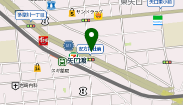 大國屋 多摩川矢口店の地図画像