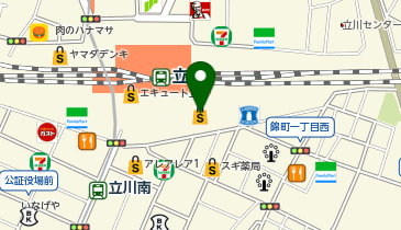 ピーク&パイン グランデュオ立川店の地図画像