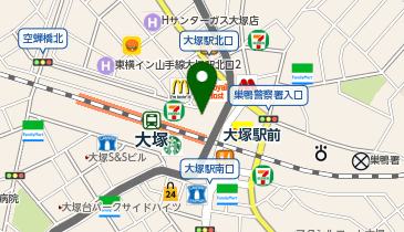 大塚駅北口 タクシー乗り場の地図画像