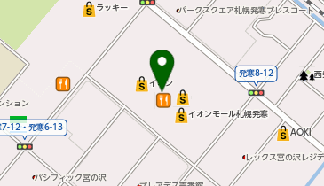 牛角 焼肉食堂 イオンモール札幌発寒店の地図画像