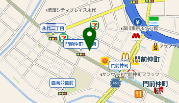 鰻の成瀬 門前仲町店の地図画像