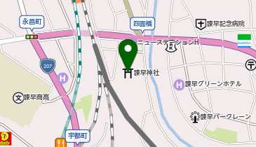 諫早神社(九州総守護 四面宮)の地図画像