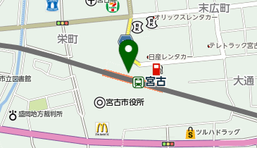 宮古駅前総合観光案内所の地図画像
