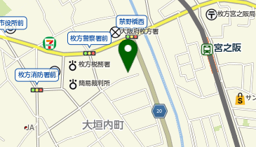 枚方市新安居川ポンプ場の地図画像