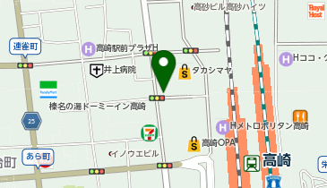 21時にアイス 高崎駅西口店の地図画像