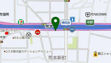 ゆず庵 東大阪荒本店の地図画像