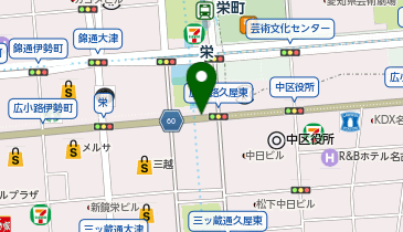 白洋舍 栄 森の地下街店の地図画像