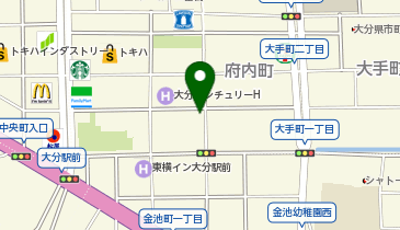 鰻の成瀬 大分府内店の地図画像