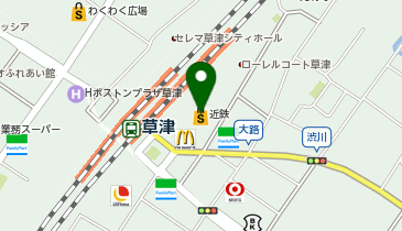 リラクゼーションサロンイヤシスプラス 近鉄草津店の地図画像