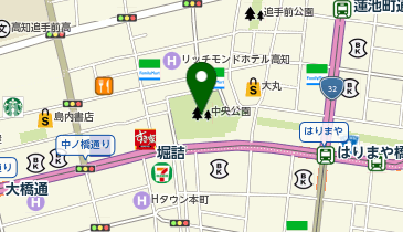 高知市中央公園 イルミネーションフェスタの地図画像