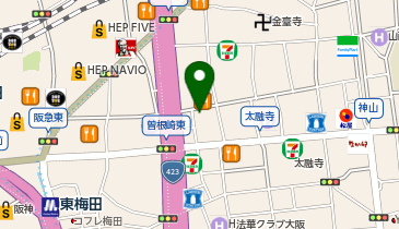 酒場 てつの地図画像