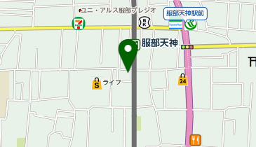 餃子の勝 服部天神駅前店の地図画像
