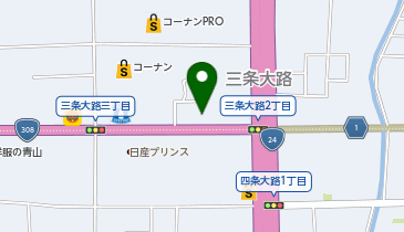 ゆず庵 奈良三条大路店の地図画像
