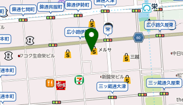 KASHIYAMA(カシヤマ) メルサ栄店の地図画像