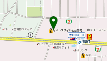 牛角焼肉食堂 イオンスタイル仙台卸町店の地図画像