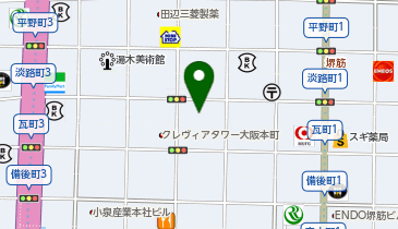 ガーナーホテル 大阪本町北船場の地図画像