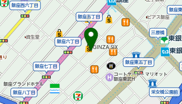 益や GINZA SIX店の地図画像