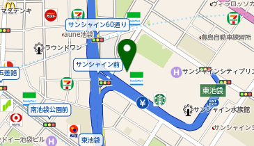 ハローワーク池袋サンシャイン庁舎 の地図画像