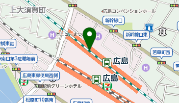 月島もんじゃ もへじ 広島駅の地図画像