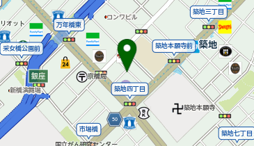 日本橋 天丼 金子半之助 築地本店の地図画像