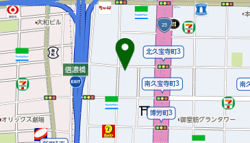 OLU BURGER KYOTO MINAMISENBA(オル バーガー キョウト ミナミセンバ)の地図画像