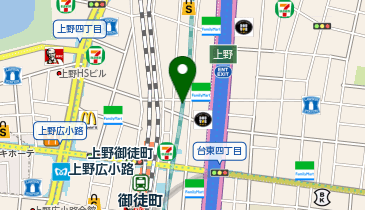 上野ハラール和牛ラーメン忍者の地図画像