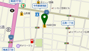 21時にアイス 宮崎HAROW店の地図画像