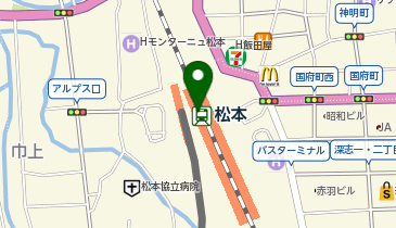 松本市観光案内所の地図画像